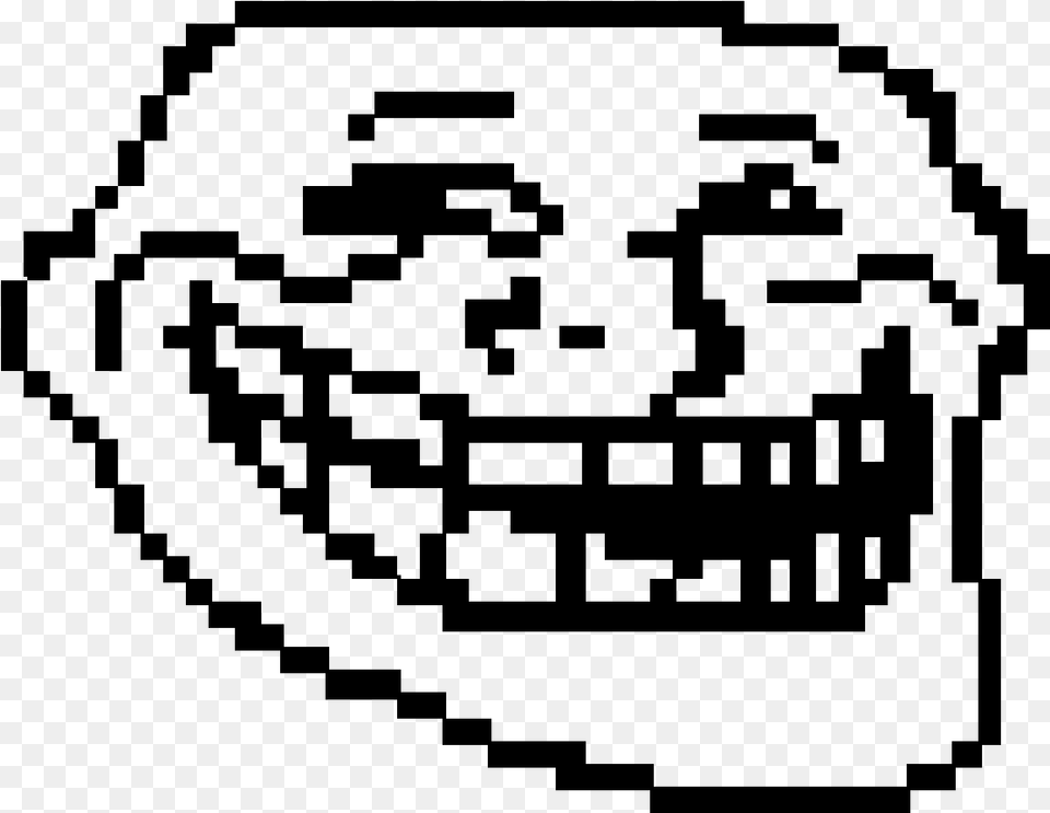 Trollface Pixel Art Minecraft Download Minecraft Pixel Art Memes, Gray Free Transparent Png