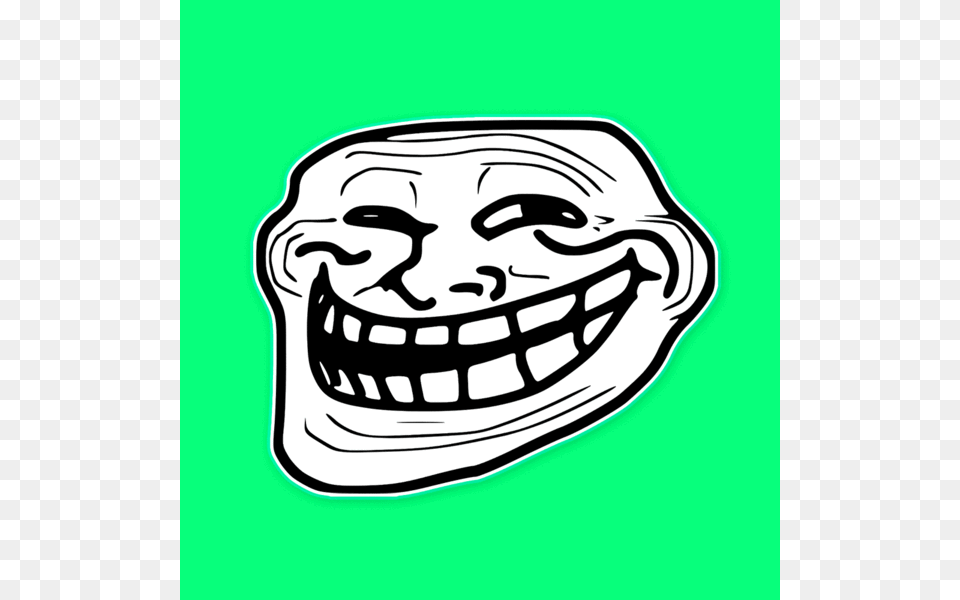 Trollface Rage Comic Meme Mask Troll Face With Crown, Sticker, Teeth, Body Part, Stencil Png Image