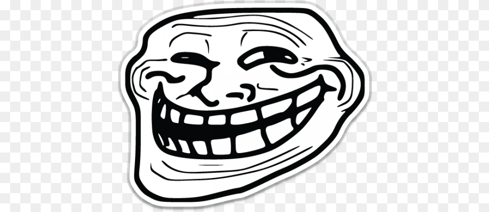 Trollface Sticker Trollface, Body Part, Mouth, Person, Stencil Free Png Download