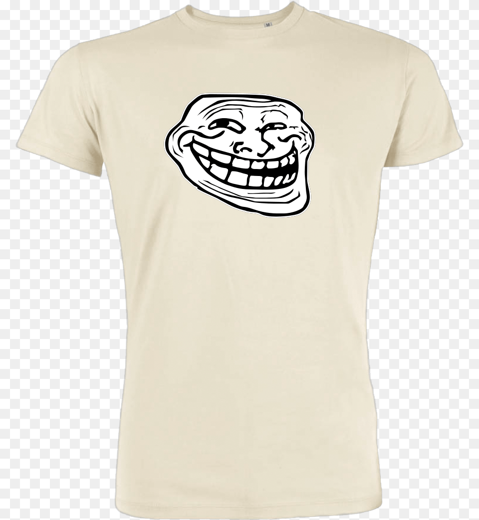 Trollface T Shirt Stanley T Shirt Beige, Clothing, T-shirt, Face, Head Png