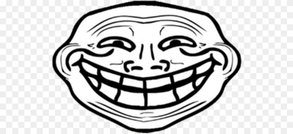 Trollface Transparent Images Troll Face Front View, Stencil, Body Part, Mouth, Person Free Png