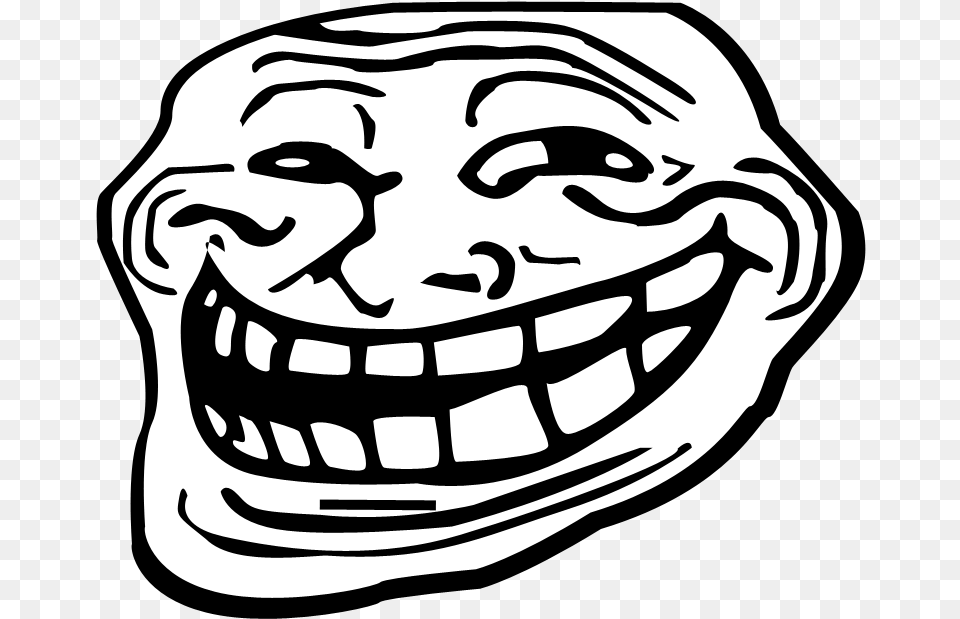 Trollface Troll Face Without Background, Stencil, Teeth, Body Part, Person Free Transparent Png