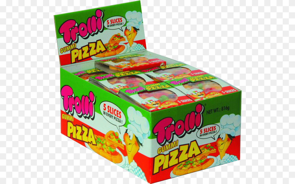 Trolli Gummy Pizza Box Of 48 Gummy Trolli Gummy Pizza, Gum, Food, Sweets, Baby Free Png Download