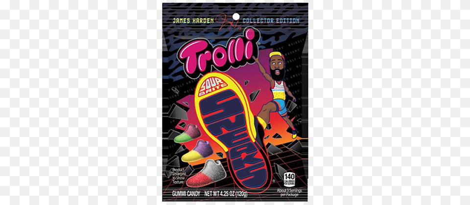 Trolli Sour Brite Sneaks Gummi Candy James Harden Collector Trolli Sour Brite Sneaks, Advertisement, Poster, Clothing, Footwear Png
