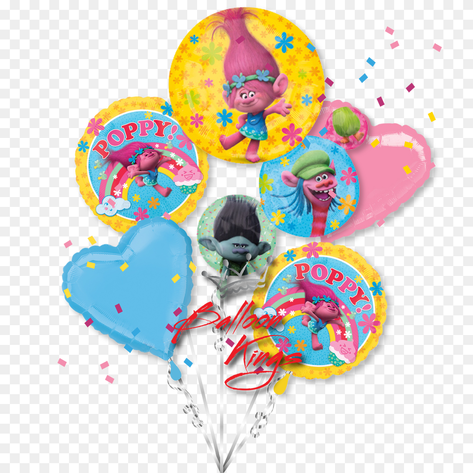 Trolls Bouquet, Food, Sweets, Balloon, Baby Free Png Download