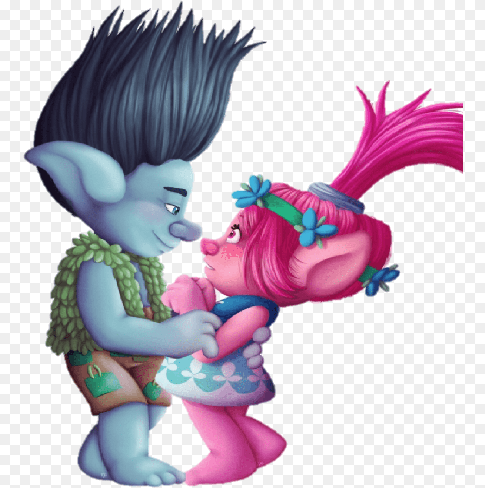 Trolls Branch And Poppy Sketch, Book, Comics, Publication, Baby Free Png