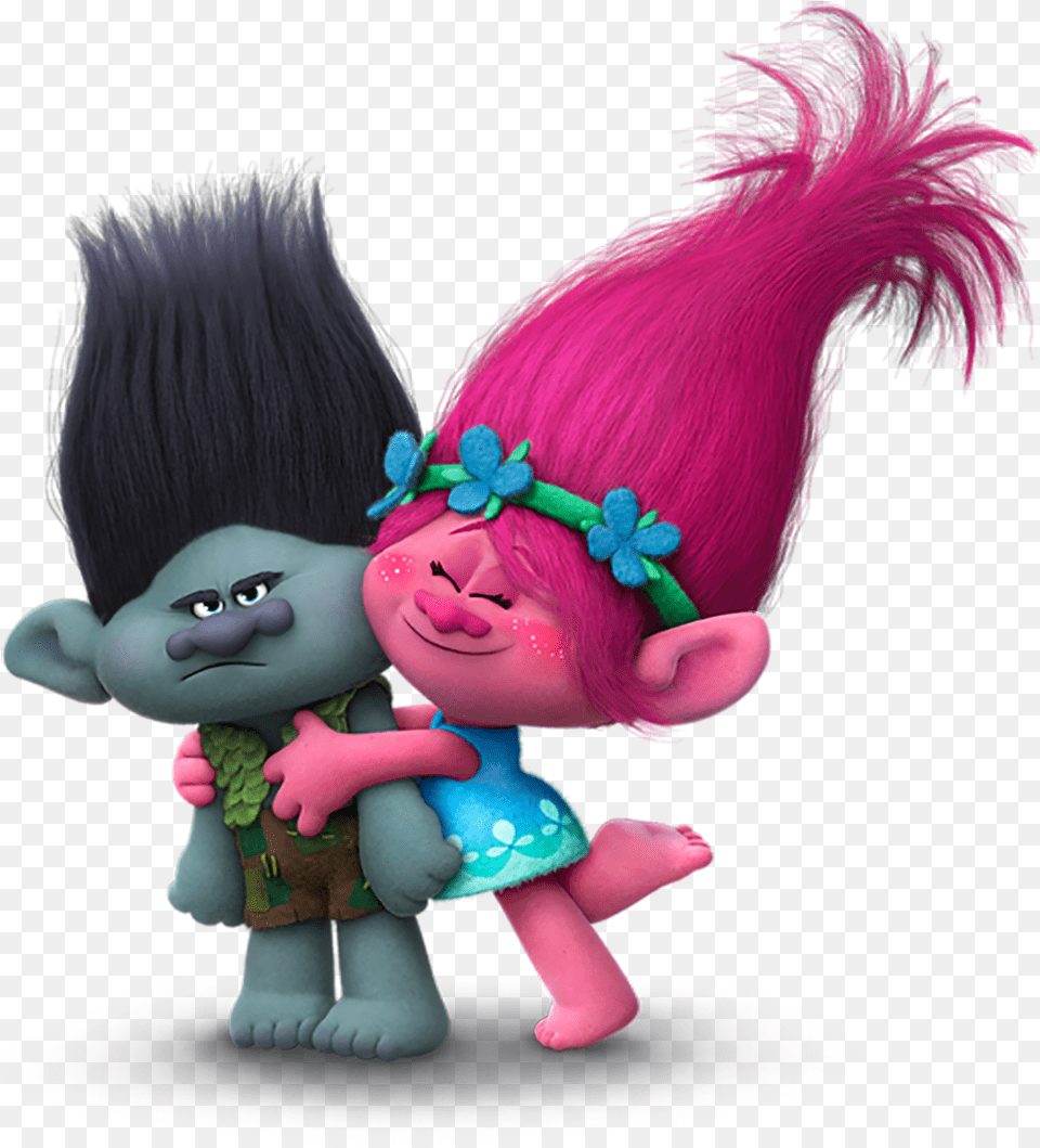 Trolls Branch And Poppy Transparent Princesa Poppy Y Ramon, Doll, Toy, Face, Head Png Image