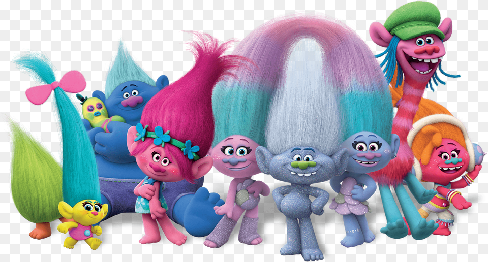 Trolls Full Group Trolls Movie, Baby, Person, Face, Head Free Transparent Png