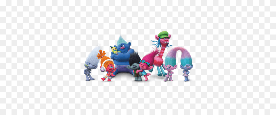 Trolls Group Transparent, Baby, Person, Toy, Plush Png Image