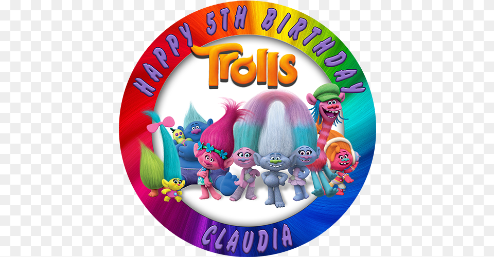 Trolls Invite To Birthday Trolls Full Size Download Trolls 4th Birthday Shirt, Birthday Cake, Cake, Cream, Dessert Png Image