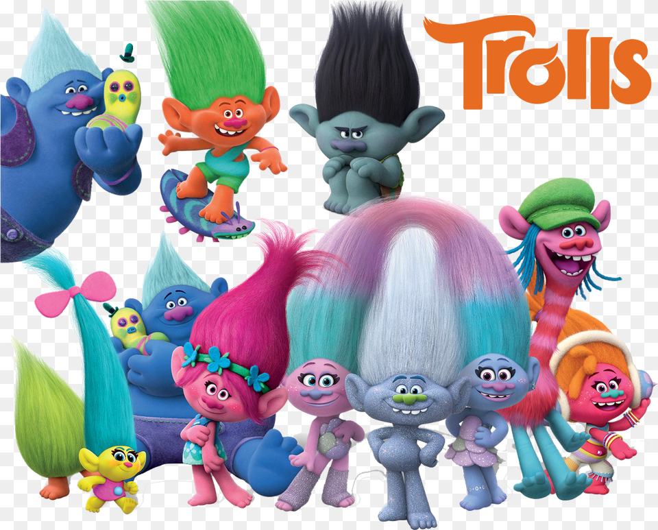 Trolls Movie Cake Toppers, Baby, Person, Plush, Toy Free Png