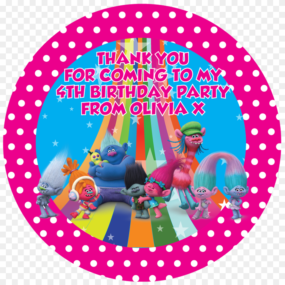 Trolls Party Box Stickers Partywraps, People, Person, Baby, Advertisement Free Png Download