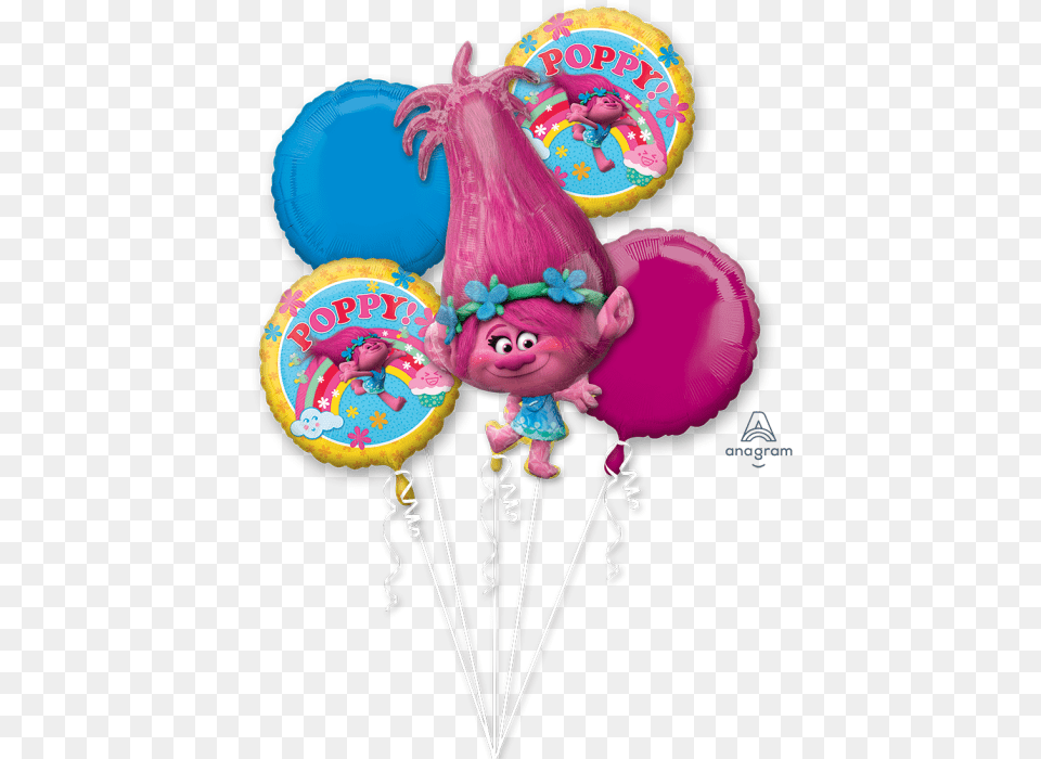 Trolls Poppy Bouquet Trolls Poppy Decoracion De, Balloon, Baby, Person, Clothing Free Png