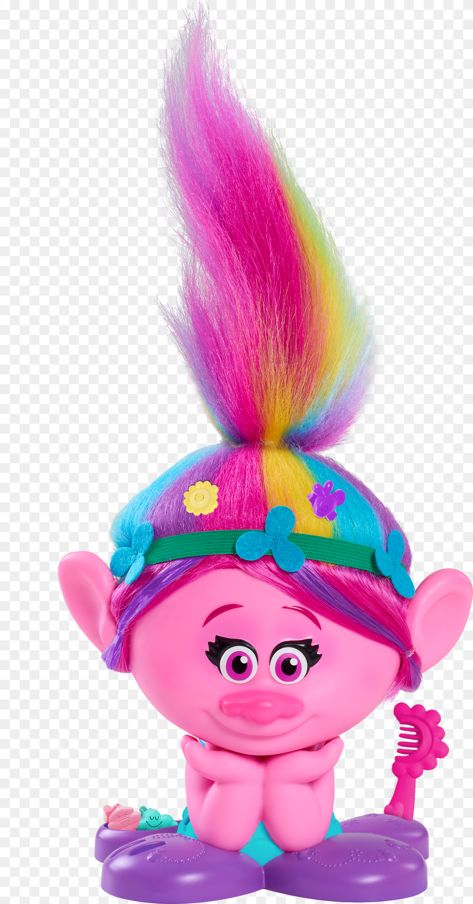 Trolls Poppy True Colors Styling Head Poppy Troll Doll Rainbow Png Image
