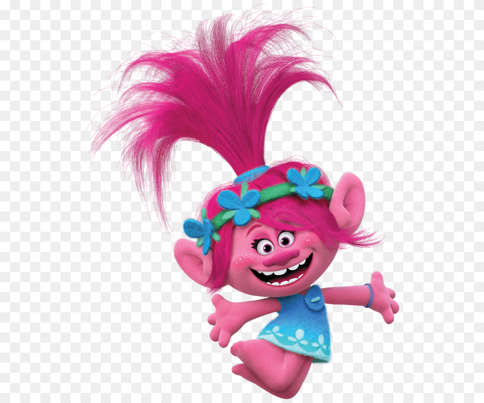 Trolls Princess Poppy Trolls, Purple, Doll, Toy, Face Free Png