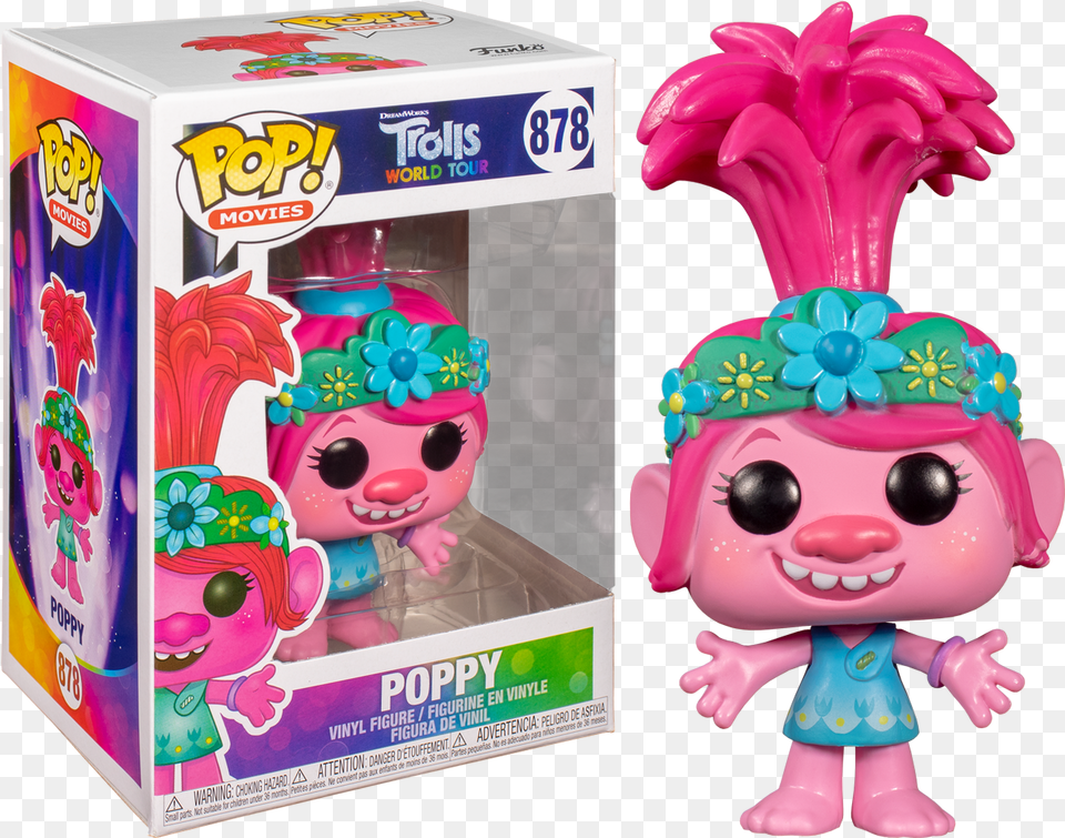 Trolls World Tour Queen Poppy Pop Vinyl Figure Trolls World Tour Poppy Pop, Figurine, Baby, Person, Face Free Png