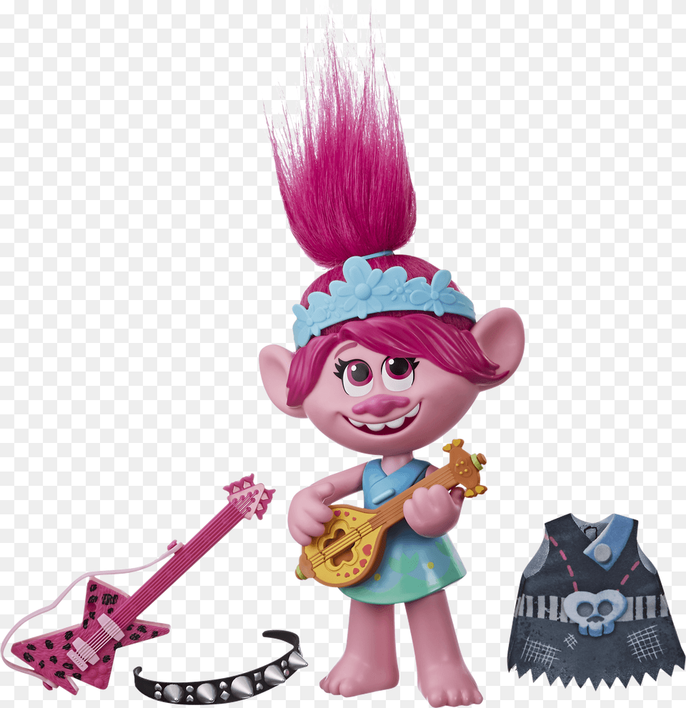 Trolls World Tour Toys, Baby, Person, Guitar, Musical Instrument Free Png Download