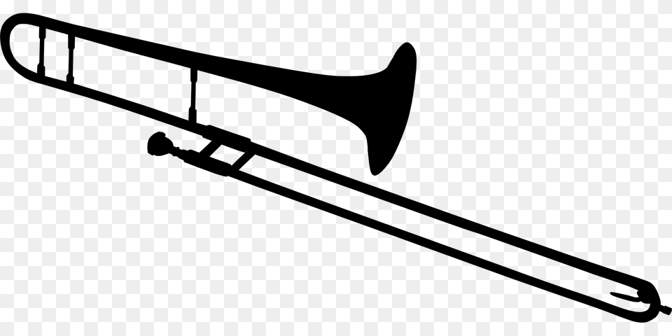 Trombone, Gray Png Image