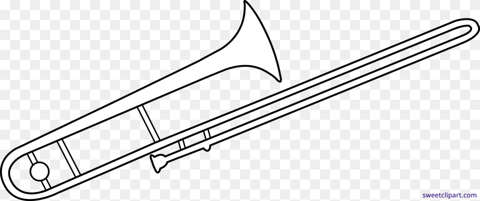 Trombone Line Art Clipart Sweet Clip Art Trombone Clipart Black And White, Musical Instrument, Brass Section, Blade, Razor Free Png