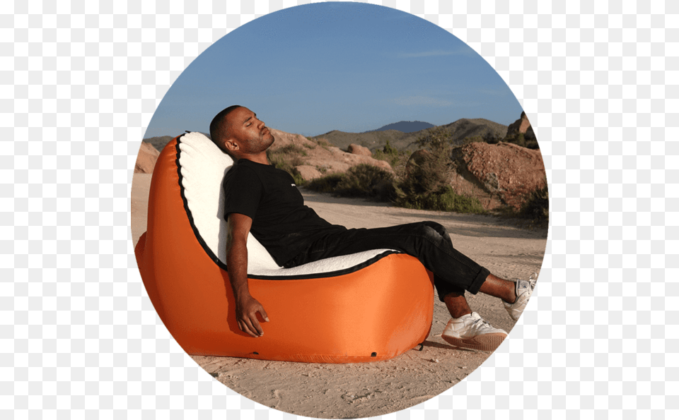 Trono Inflatable Lounge Chair Wno Strain Back Support Sitting, Photography, Adult, Clothing, Shoe Free Png Download