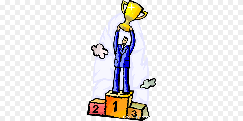 Trophies Awards Winning Prize Royalty Free Vector Clip Art, Adult, Male, Man, Person Png Image