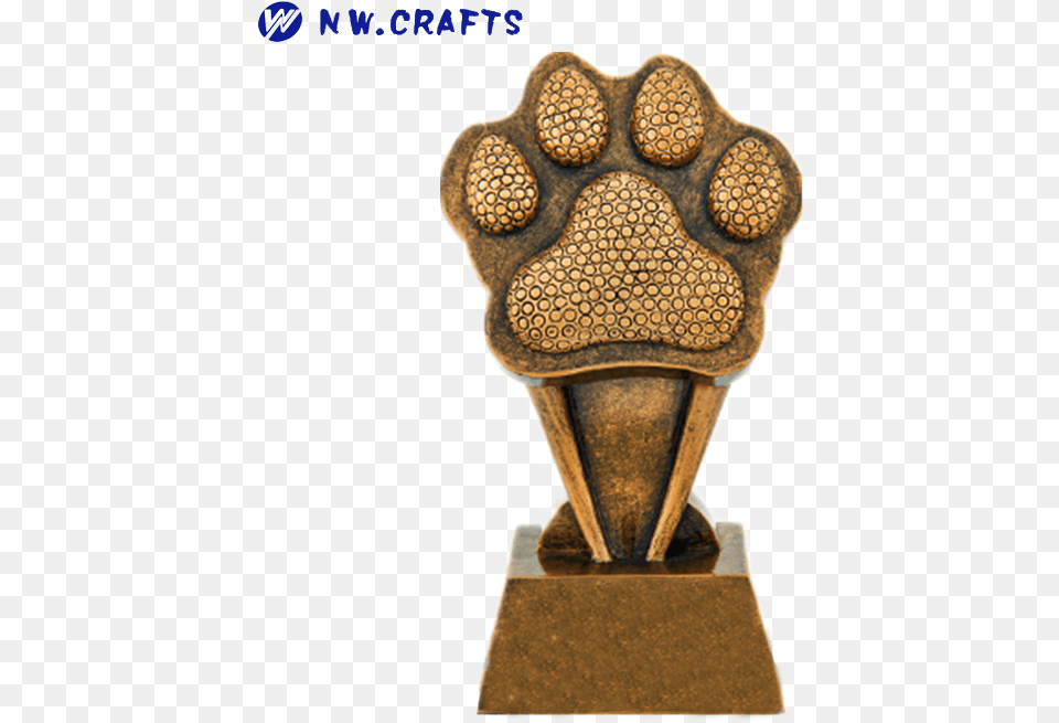 Trophies Pet Dog Cat Paw Print Cat Show Trophy 2 Sizes Bronze Sculpture, Art Png Image