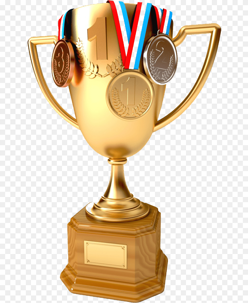 Trophy Golden Medal Gold Cup Transparent Image Gold Cup Medal, Gold Medal Free Png Download