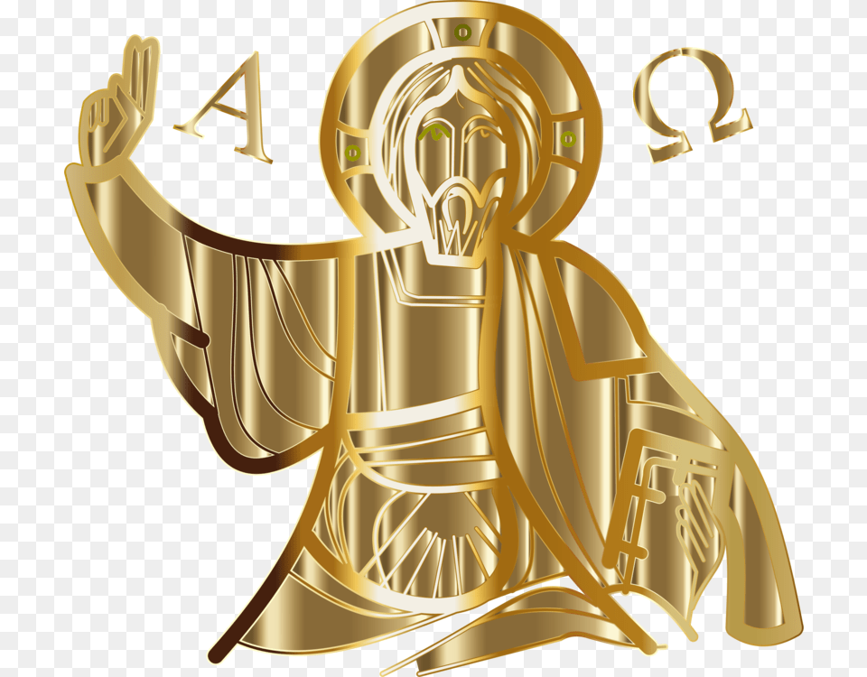 Trophymusical Instrumentbell Cristo Pantocrator Em, Bronze, Chandelier, Lamp, Gold Png