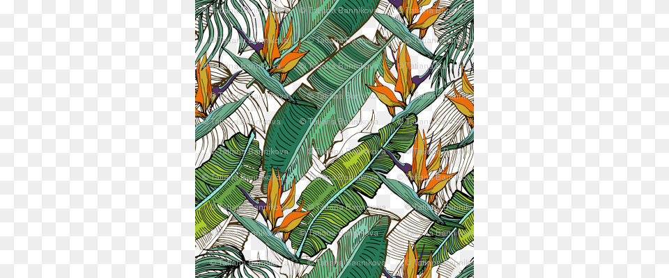 Tropical Banana Palm Leaves Pattern Banana, Art, Plant, Outdoors, Nature Png Image