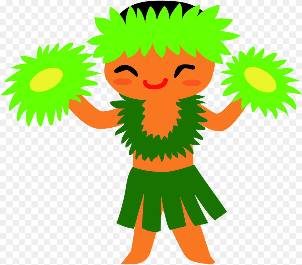 Tropical Clipart Hawaiian Bbq Cartoon, Green, Baby, Person, Clothing Png Image