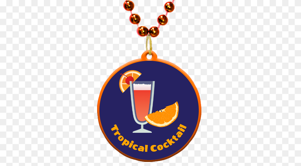 Tropical Cocktails Theme Custom Mardi Gras Beads, Accessories, Jewelry, Necklace, Citrus Fruit Png Image