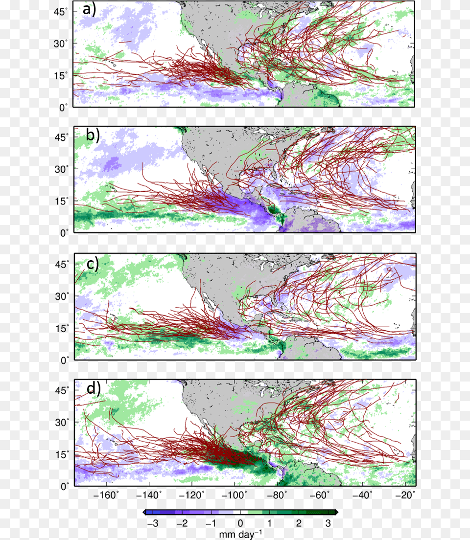 Tropical Cyclone Tracks In Active And Inactive Phases Mjo And Tropical Cyclones, Art, Chart, Plot Free Png Download