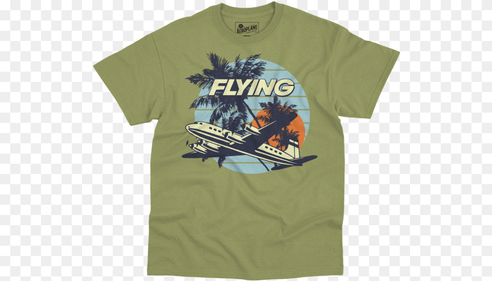 Tropical Destination Flying Aero Shop T Shirt T Shirt, Clothing, T-shirt, Aircraft, Airplane Free Png
