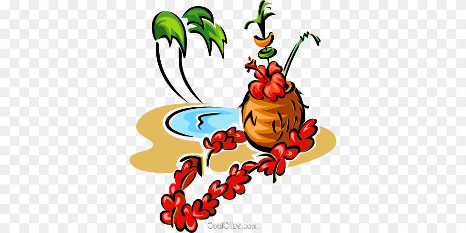 Tropical Drink With Palm Trees Royalty Vector Clip Art, Graphics, Floral Design, Pattern, Dynamite Png