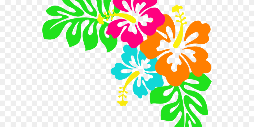 Tropical Flowers Cliparts Transparent Background Hawaiian Floral, Flower, Hibiscus, Plant, Baby Png Image