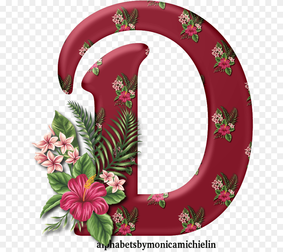 Tropical Flowers Hawaii Alphabet And Tropical Flowers Alfabeto, Flower, Plant, Text, Horseshoe Png Image