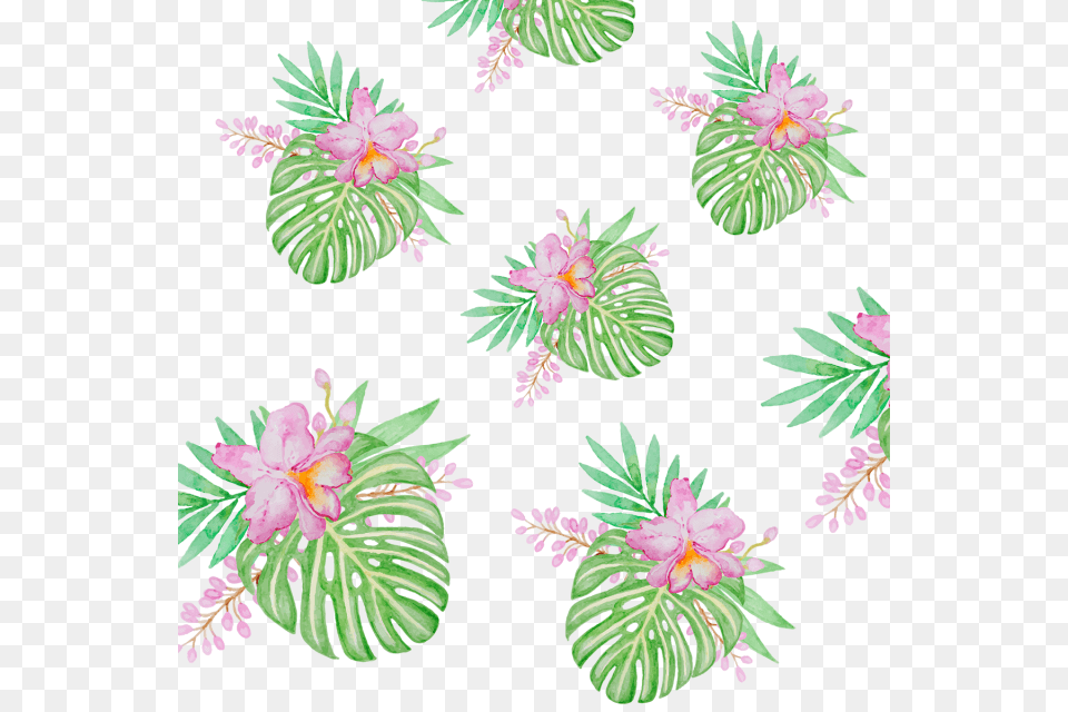 Tropical Flowers Pattern Portable Network Graphics, Art, Floral Design, Flower, Plant Free Png Download