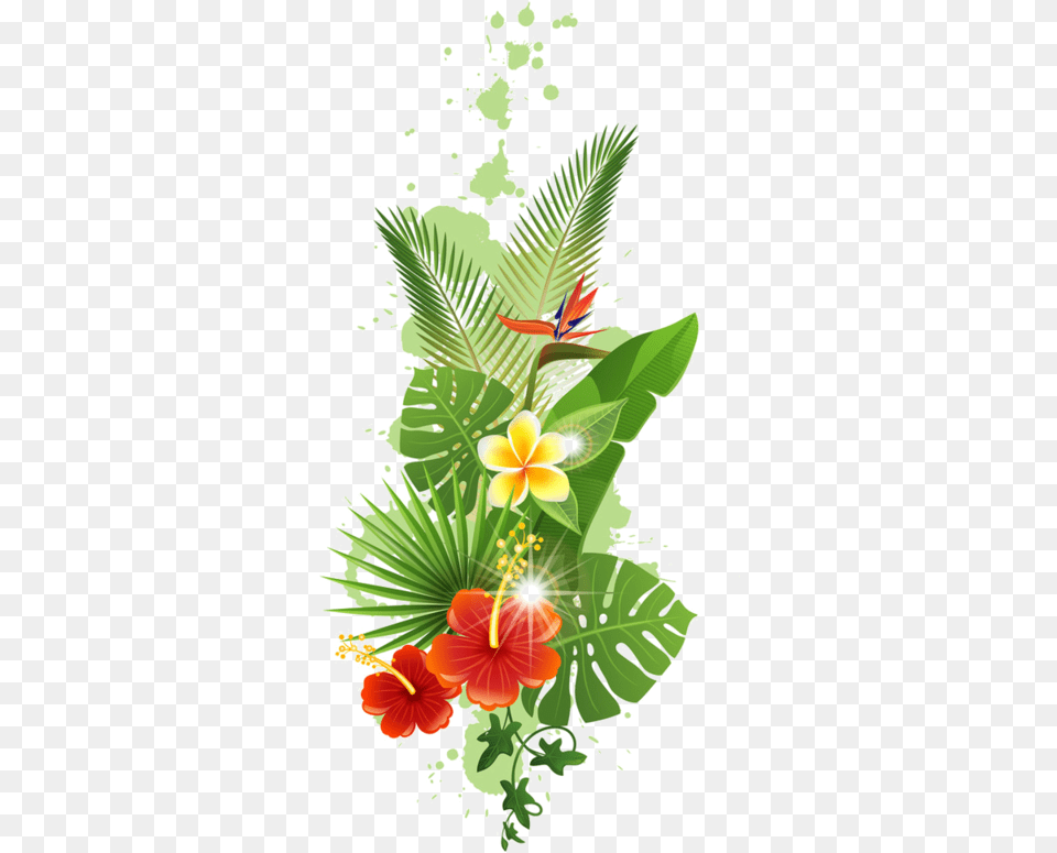 Tropical Flowers Transparent, Art, Floral Design, Flower, Graphics Png Image