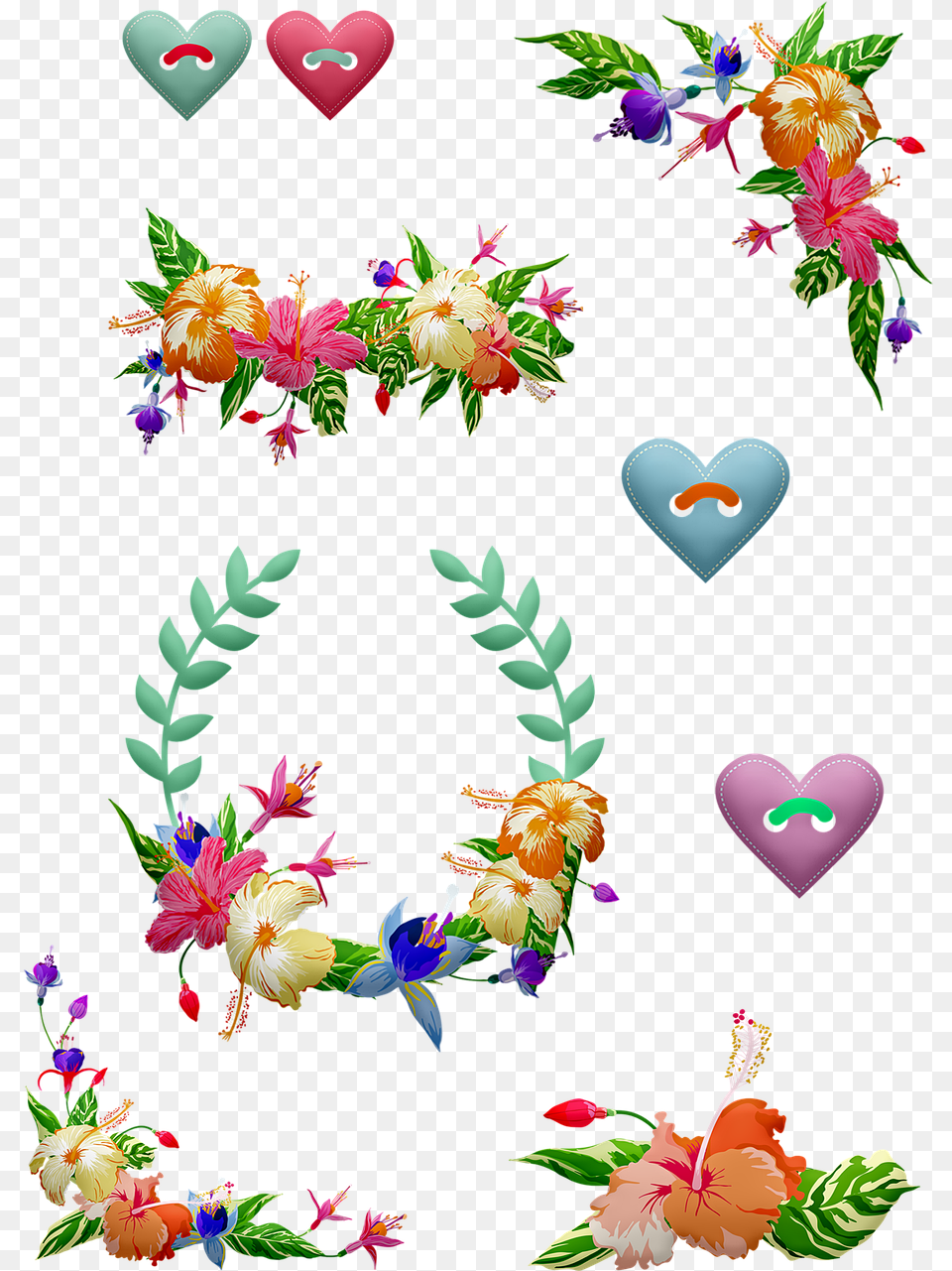 Tropical Flowers Wreaths Floral Image On Pixabay Flores Tropicales En, Art, Graphics, Floral Design, Pattern Free Transparent Png