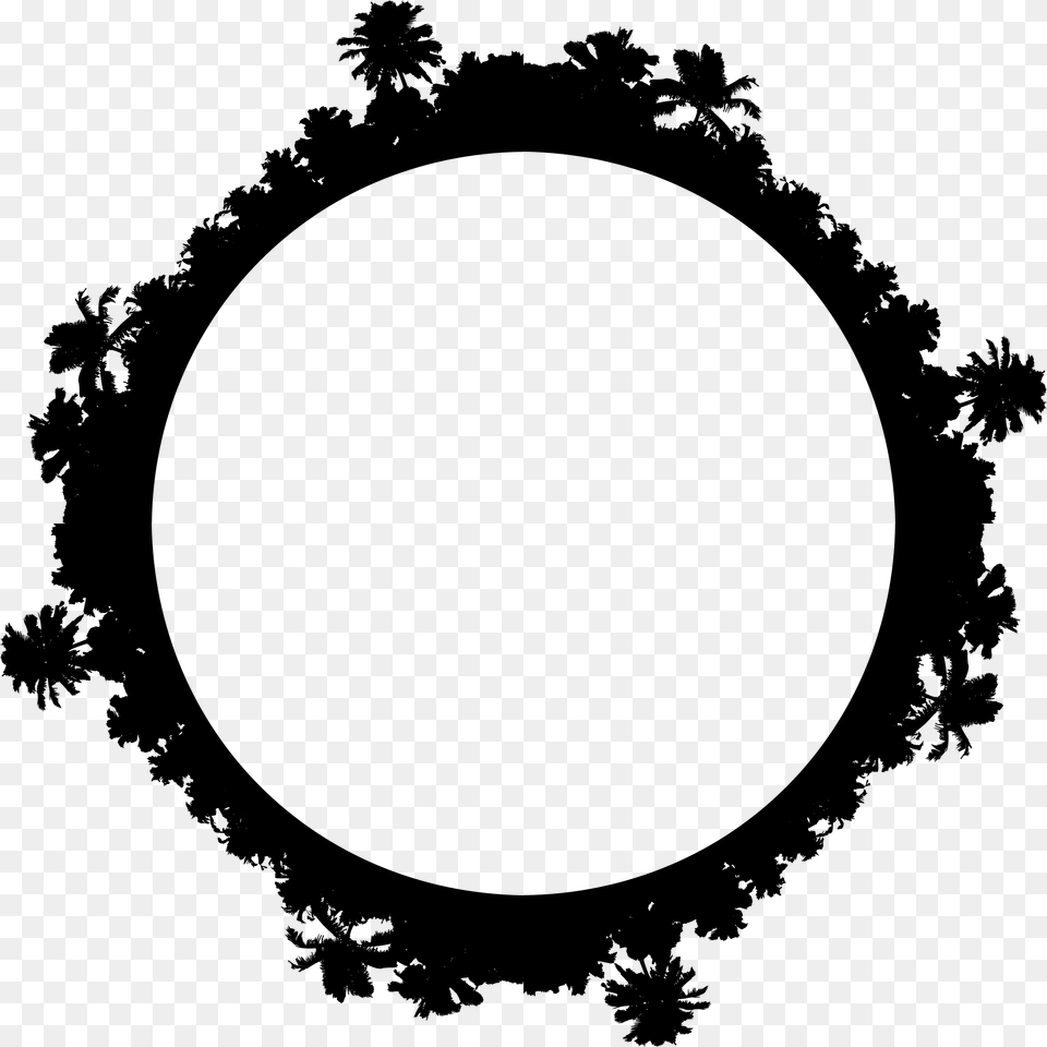 Tropical Foliage Radial Icons, Gray Png Image