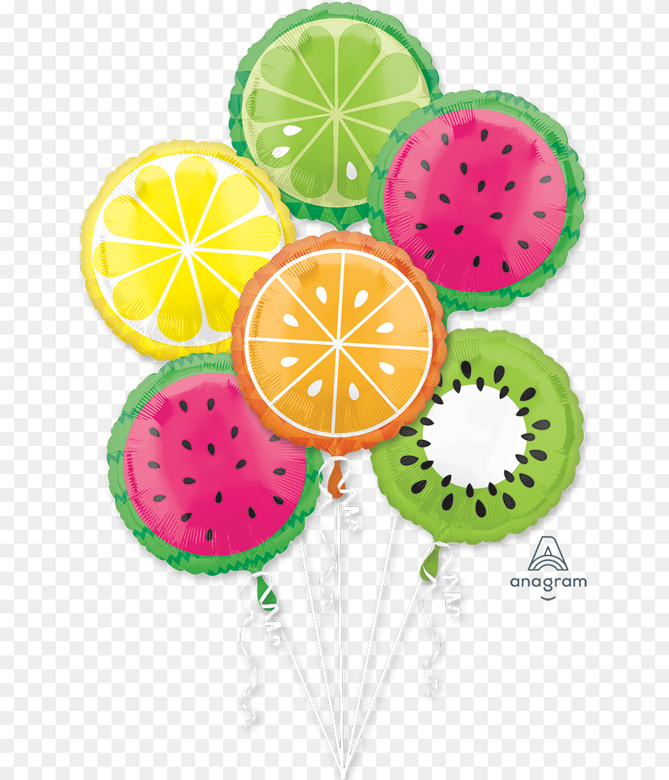 Tropical Fruit Balloon Bouquet Fruit Balloons, Food, Plant, Produce, Sweets Free Transparent Png