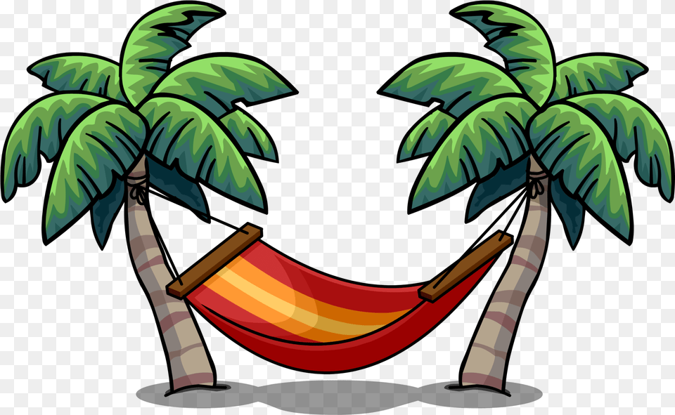 Tropical Hammock Ig Palm Tree With Hammock Clipart Tropical Palm Tree Cartoon, Furniture, Plant, Vegetation, Palm Tree Png