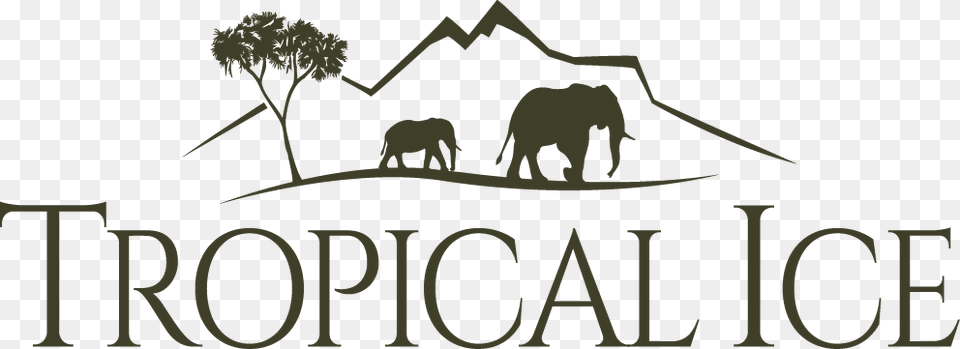 Tropical Ice Logo, Silhouette, Animal, Elephant, Mammal Free Png