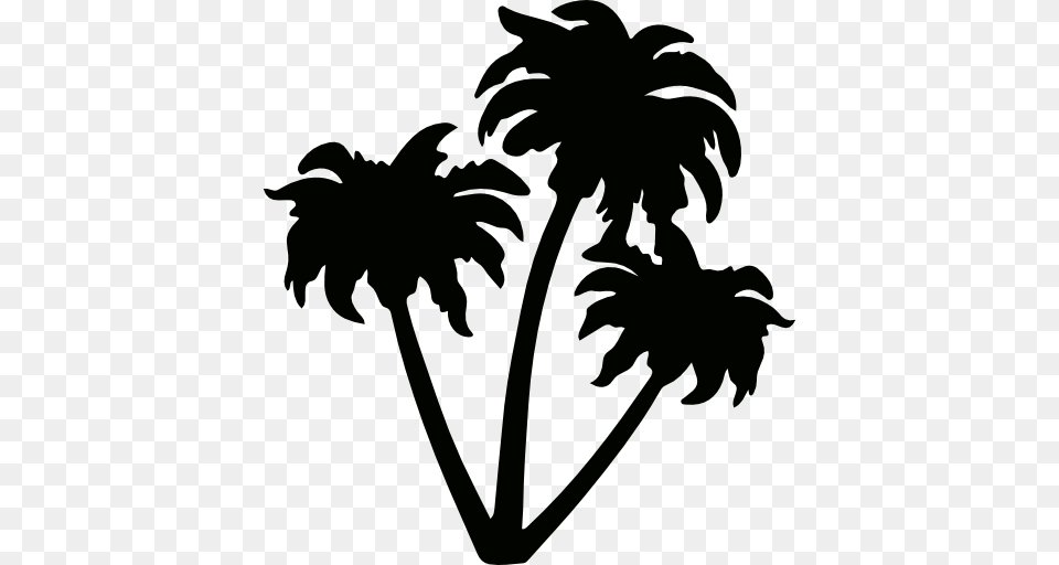 Tropical Icon, Stencil, Silhouette, Palm Tree, Tree Png
