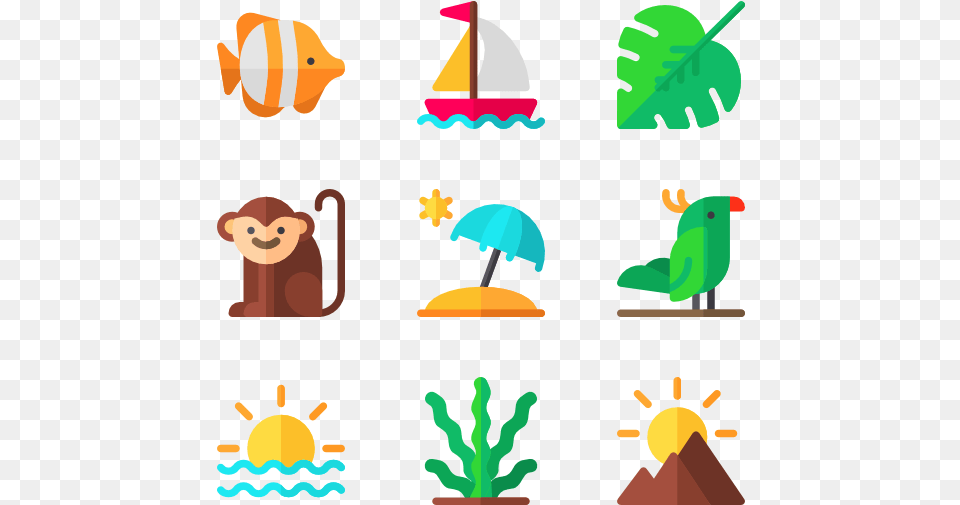 Tropical Icon Transparent, Animal, Fish, Sea Life, Fungus Free Png Download