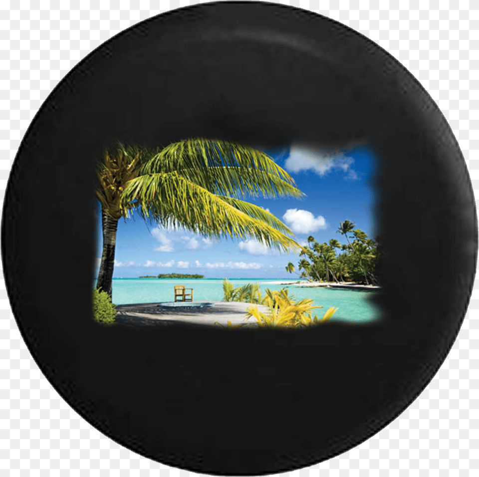 Tropical Island Beach Life Palm Trees Jeep Camper Spare, Photography, Water, Sea, Outdoors Free Png Download