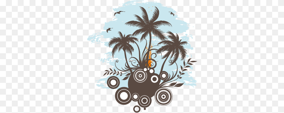 Tropical Island Sticker Silhouette Palm Trees, Art, Floral Design, Graphics, Pattern Free Transparent Png