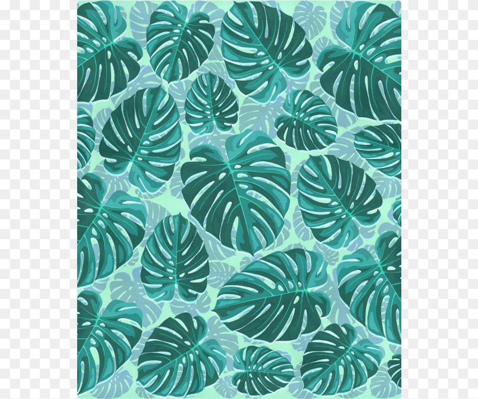 Tropical Leaf Monstera Plant Pattern Duvet Cover 86quotx70quot Swiss Cheese Plant, Texture, Turquoise Free Png Download