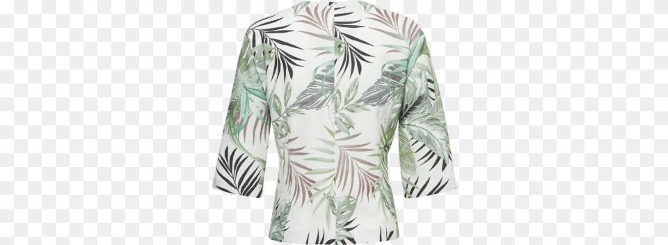 Tropical Leaf Print Top Blouse, Sleeve, Long Sleeve, Gown, Formal Wear Free Png Download