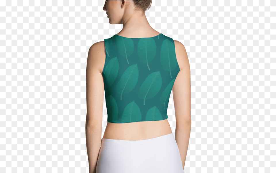 Tropical Leaves Teal Sublimation Cut Amp Sew Crop Top Crop Top Purple, Blouse, Clothing, Adult, Person Free Png